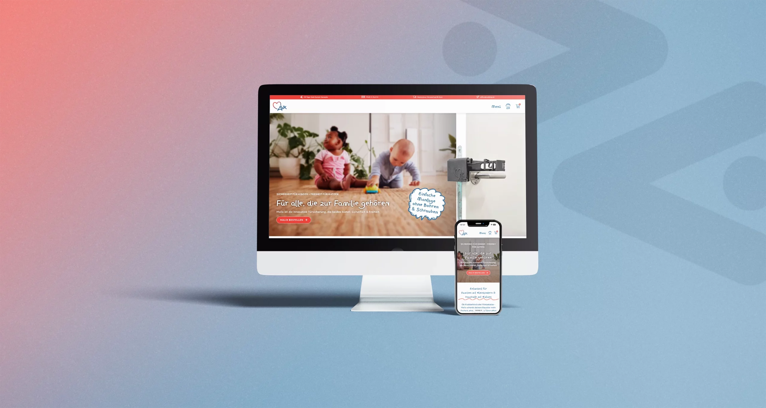 Screen Mockup Design Website for Malix